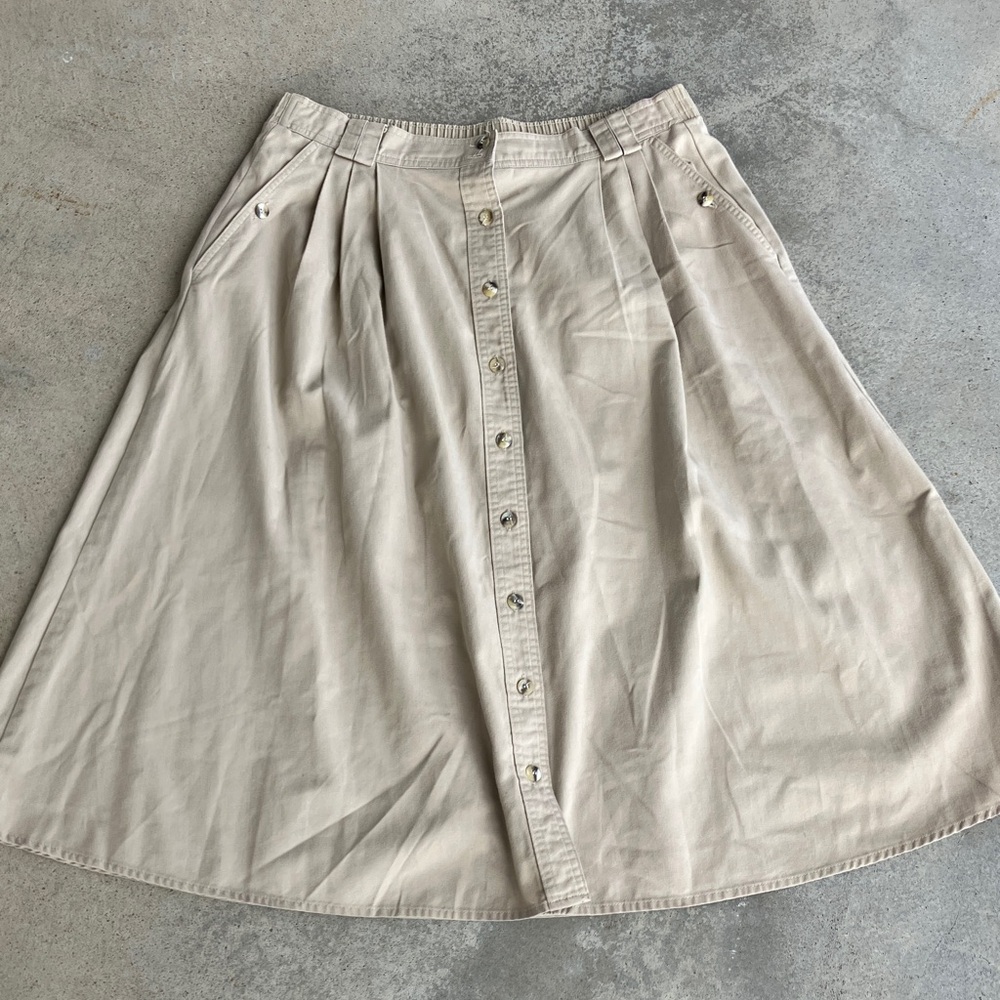 Cabin Creek Khaki Button Down Maxi Skirt, 16
